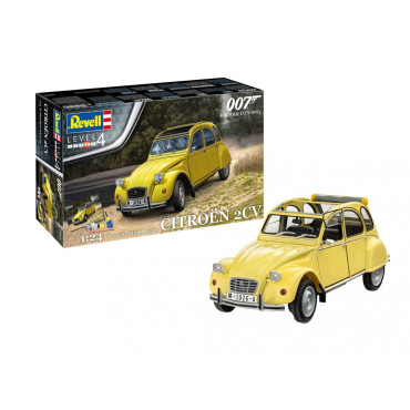 KIT PARA MONTAR REVELL GIFT SET JAMES BOND CITROËN 2CV 1/24 108 PEÇAS COMPLETO COM TINTAS COLA E PINCEL REV 05663